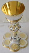 French antique solid silver gilt Gothic Chapel Set